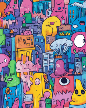 PREORDER due May 2025 City Monsters Jersey Fabric £16.50pm