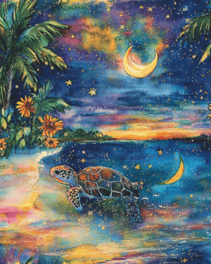 PREORDER due May 2025 Tropical Turtle Jersey Fabric £16.50pm