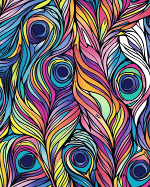 PREORDER due May 2025 Peacock Swirls Jersey Fabric £16.50pm