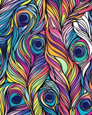 PREORDER due May 2025 Peacock Swirls Jersey Fabric £16.50pm