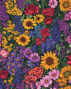 PREORDER due May 2025 Flower Medley Jersey Fabric £16.50pm