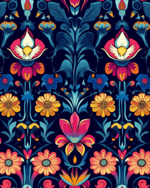 PREORDER Due May 2025 Symmetrical Flower French Terry Fabric £18pm