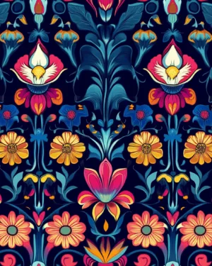 PREORDER Due May 2025 Symmetrical Flower French Terry Fabric £18pm