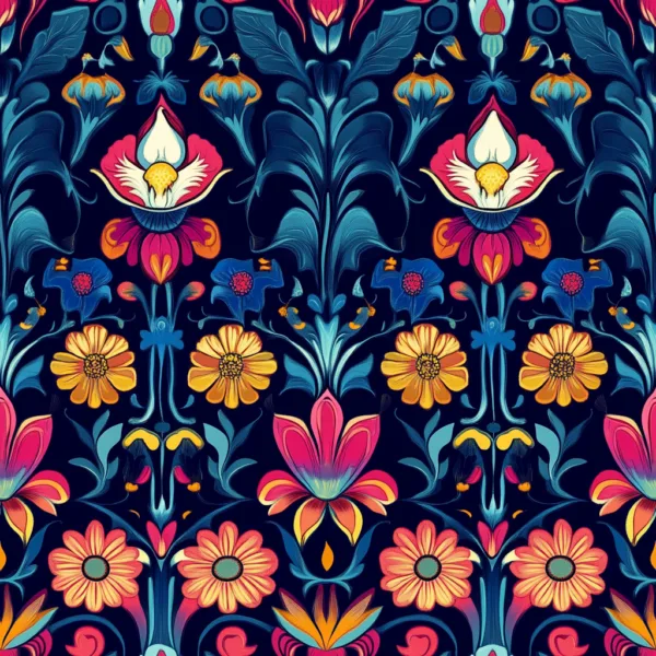 PREORDER Due May 2025 Symmetrical Flower French Terry Fabric £18pm