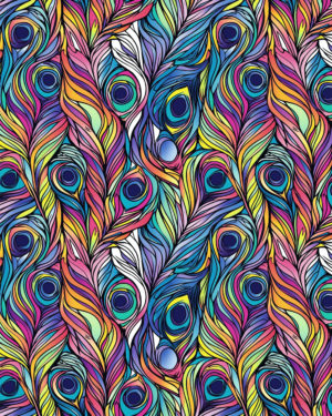 PREORDER due May 2025 Peacock Swirls Jersey Fabric £16.50pm