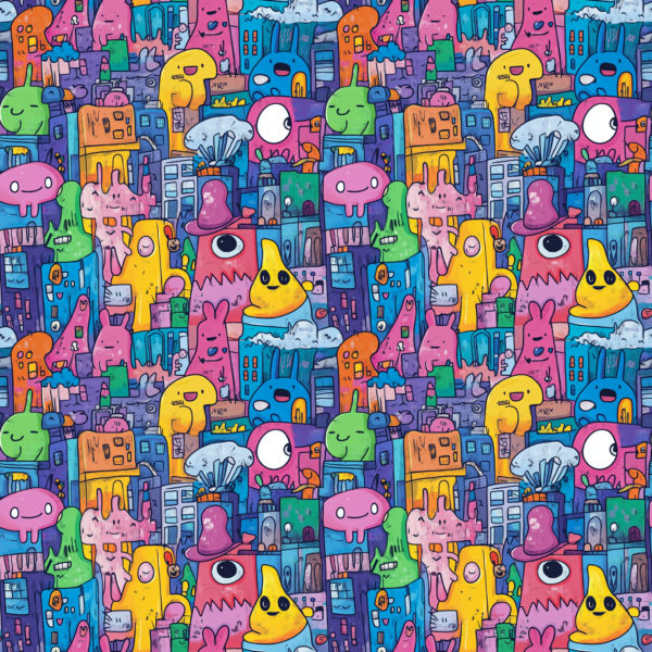 PREORDER due May 2025 City Monsters Jersey Fabric £16.50pm 5