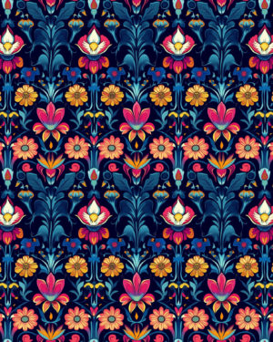 PREORDER Due May 2025 Symmetrical Flower French Terry Fabric £18pm