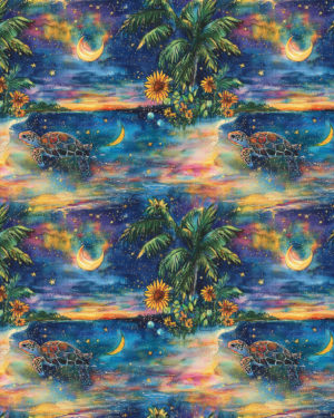 PREORDER due May 2025 Tropical Turtle Jersey Fabric £16.50pm