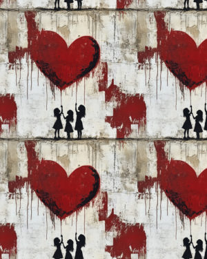 PREORDER Due May 2025 Banksy Balloon Girls French Terry Fabric £18pm