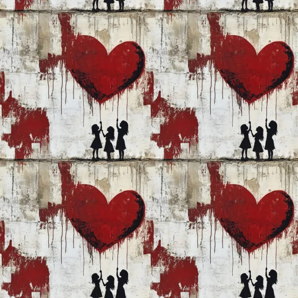 PREORDER due May 2025 Banksy Balloon Girls Jersey Fabric £16.50pm - Image 2
