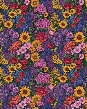 PREORDER due May 2025 Flower Medley Jersey Fabric £16.50pm