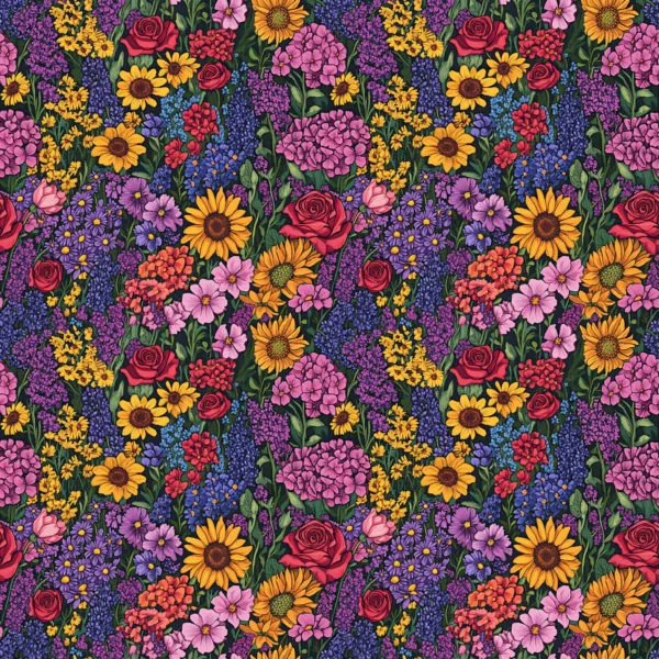 PREORDER due May 2025 Flower Medley Jersey Fabric £16.50pm - Image 2