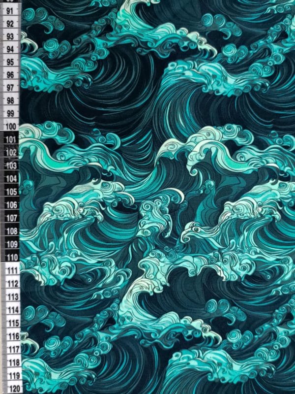 Wooshing Waves Jersey Fabric £16.50pm - Image 2