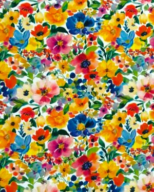 Sunshine Flowers Jersey Fabric £16.50pm