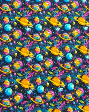 Street Art Solar System Jersey Fabric £16.50pm