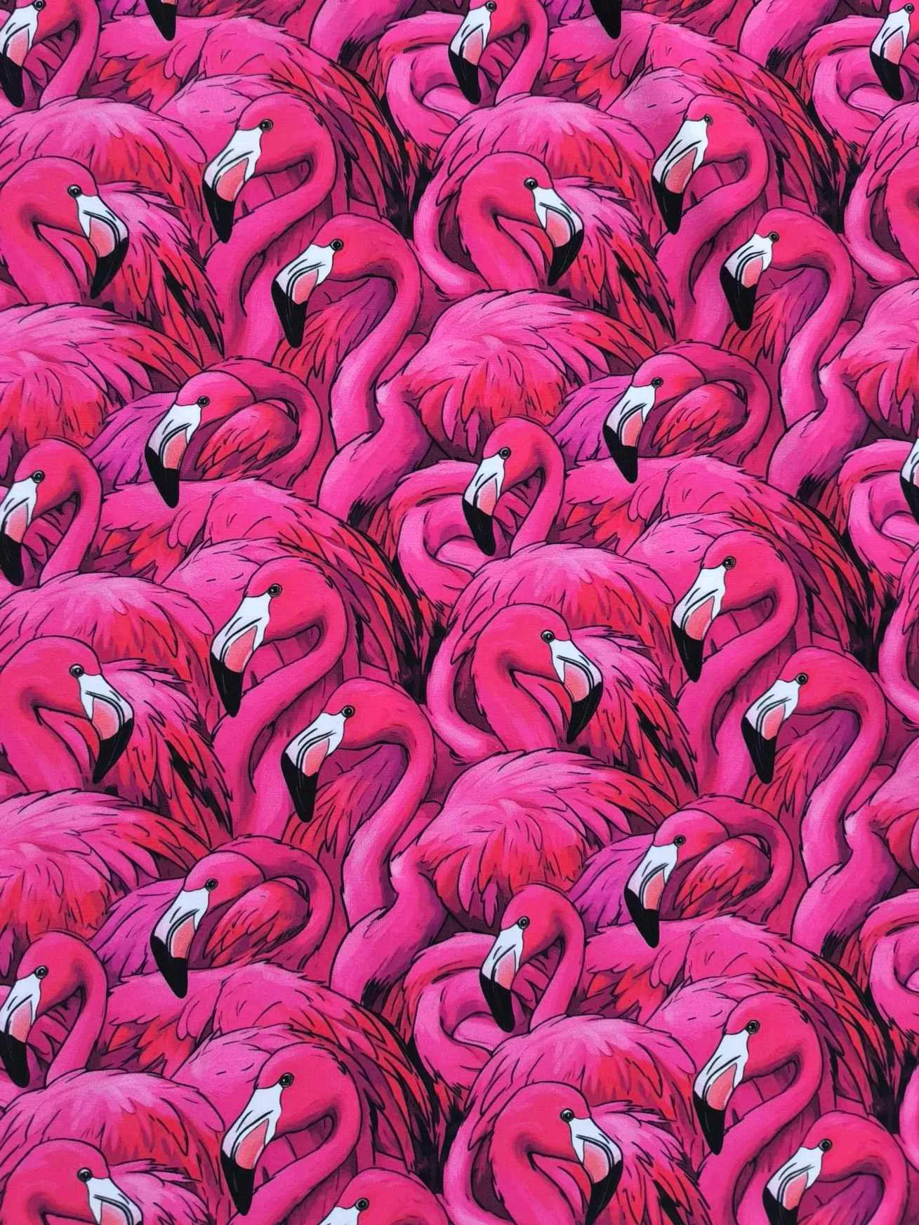 Pink Flamingos on a jersey stretch fabric base, beautifully soft and stretchy material.