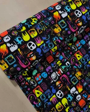 Neon Graffiti Jersey Fabric £16.50pm