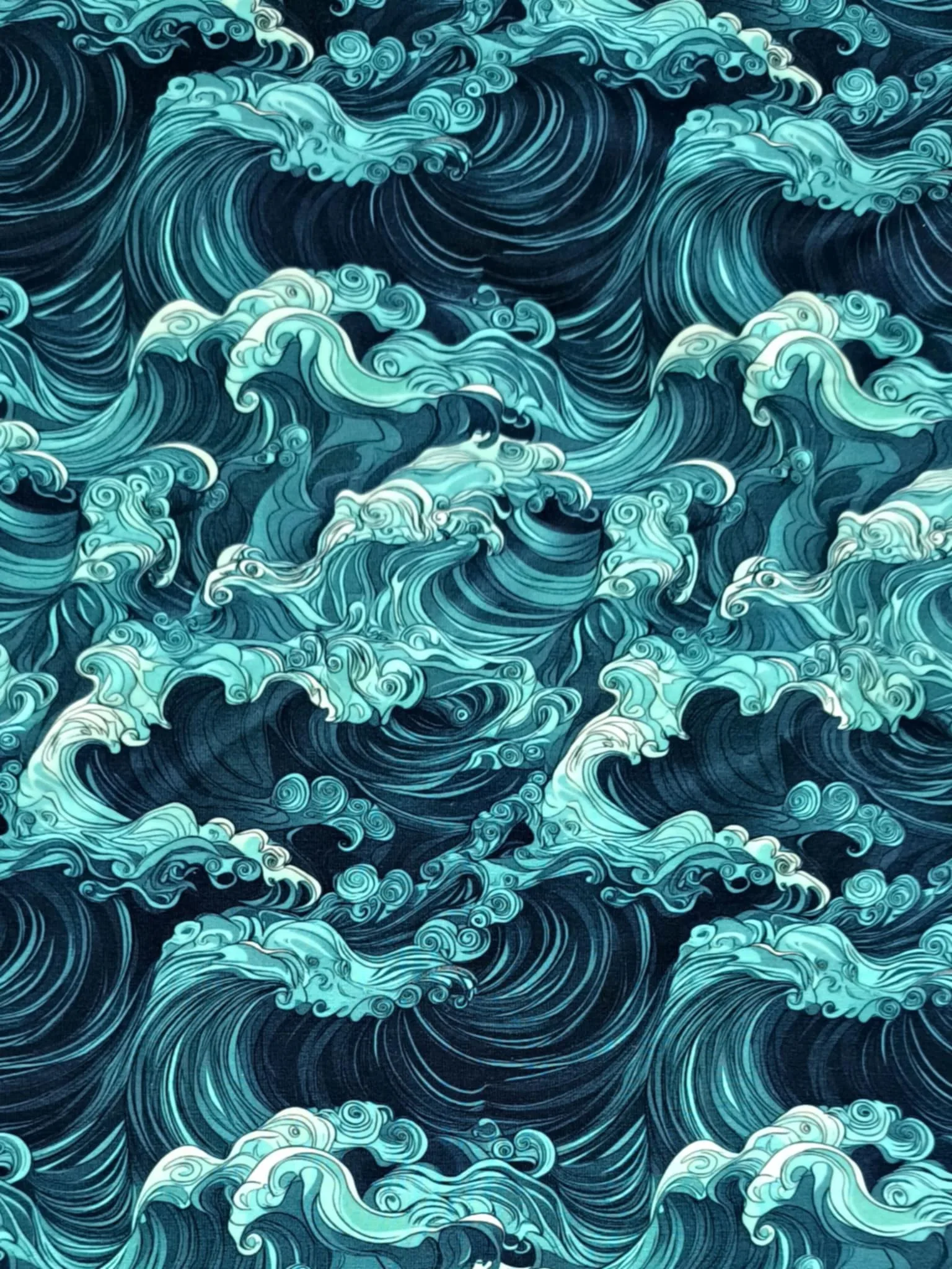 1.4m Piece Wooshing Waves Jersey Fabric £16.50pm - Image 8