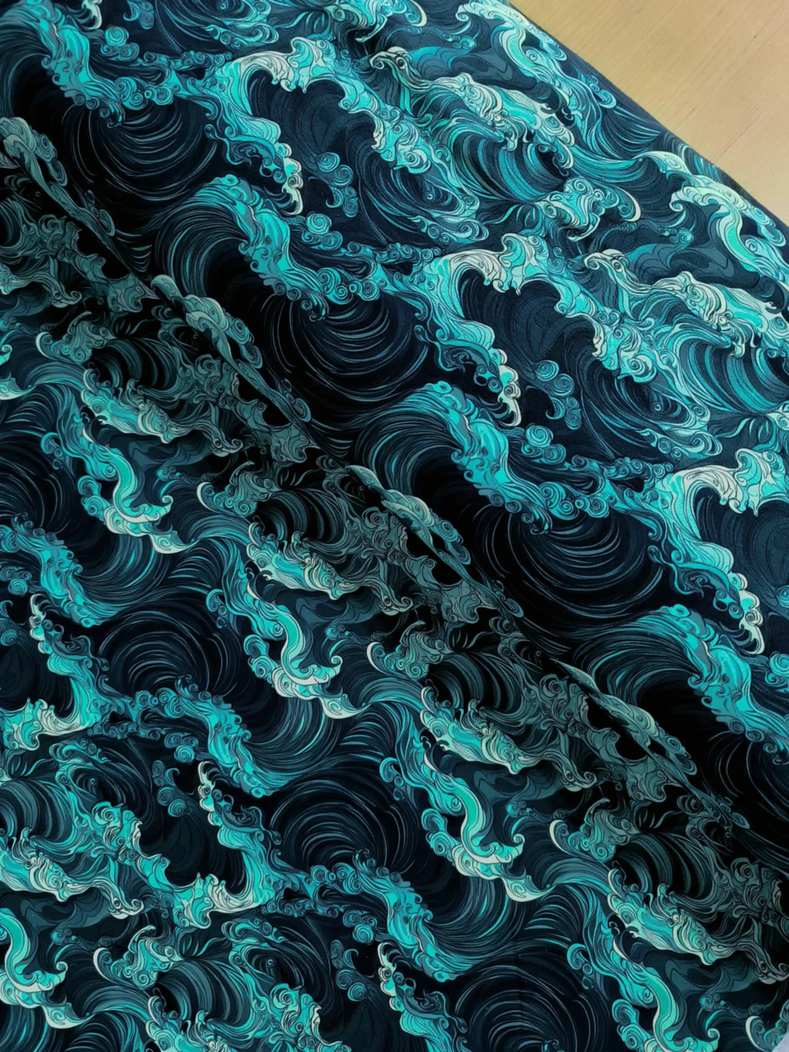1.4m Piece Wooshing Waves Jersey Fabric £16.50pm - Image 5