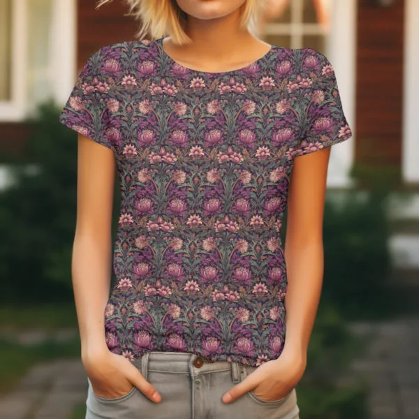 PREORDER due June 2025 Purple William Morris Jersey Fabric £16.50pm - Image 5