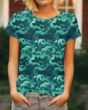 PREORDER due June 2025 Wooshing Waves Jersey Fabric £16.50pm