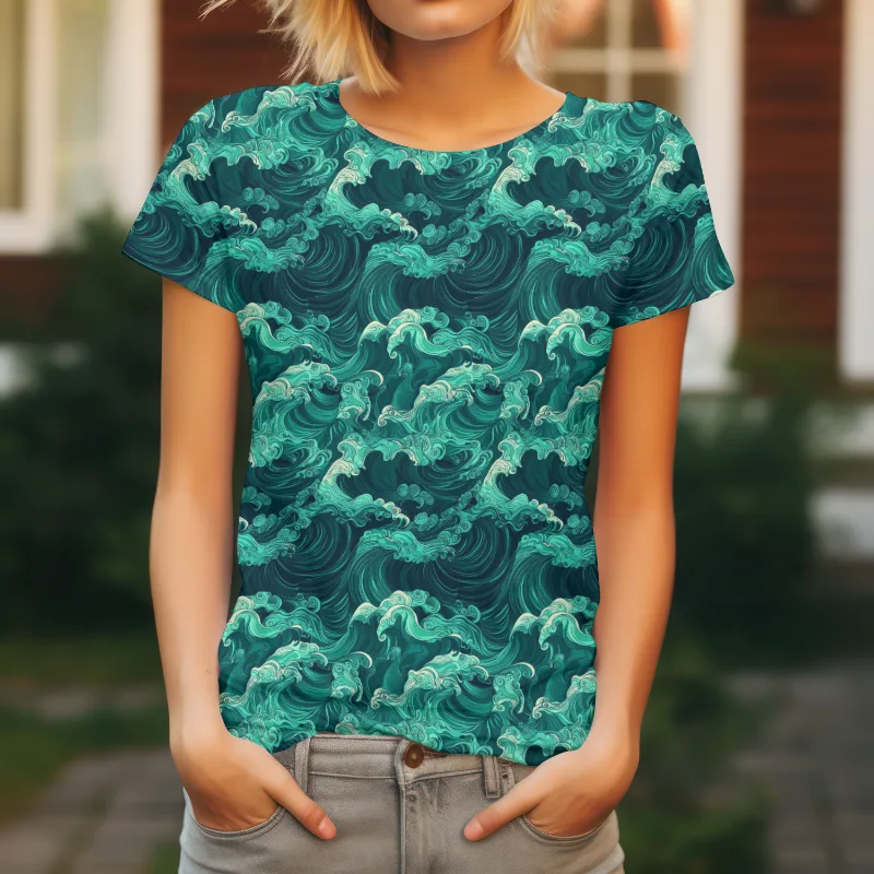 1.4m Piece Wooshing Waves Jersey Fabric £16.50pm - Image 3