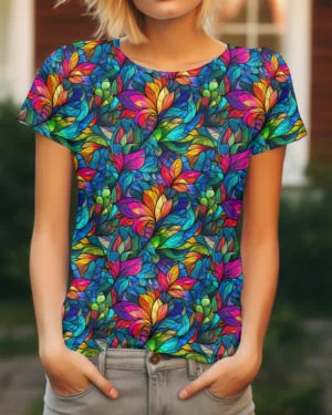 PREORDER due June 2025 Stained Glass Leaf Jersey Fabric £16.50pm