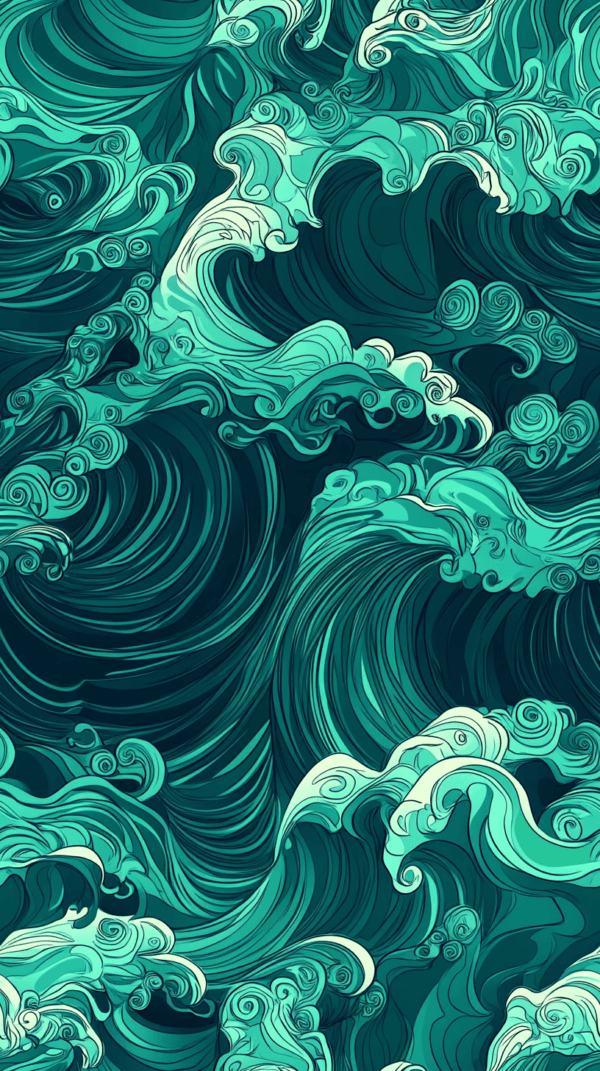 PREORDER due June 2025 Wooshing Waves Jersey Fabric £16.50pm