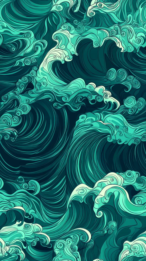 PREORDER due June 2025 Wooshing Waves Jersey Fabric £16.50pm