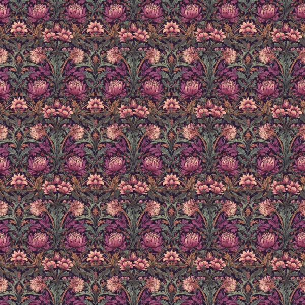 PREORDER due June 2025 Purple William Morris Jersey Fabric £16.50pm - Image 8
