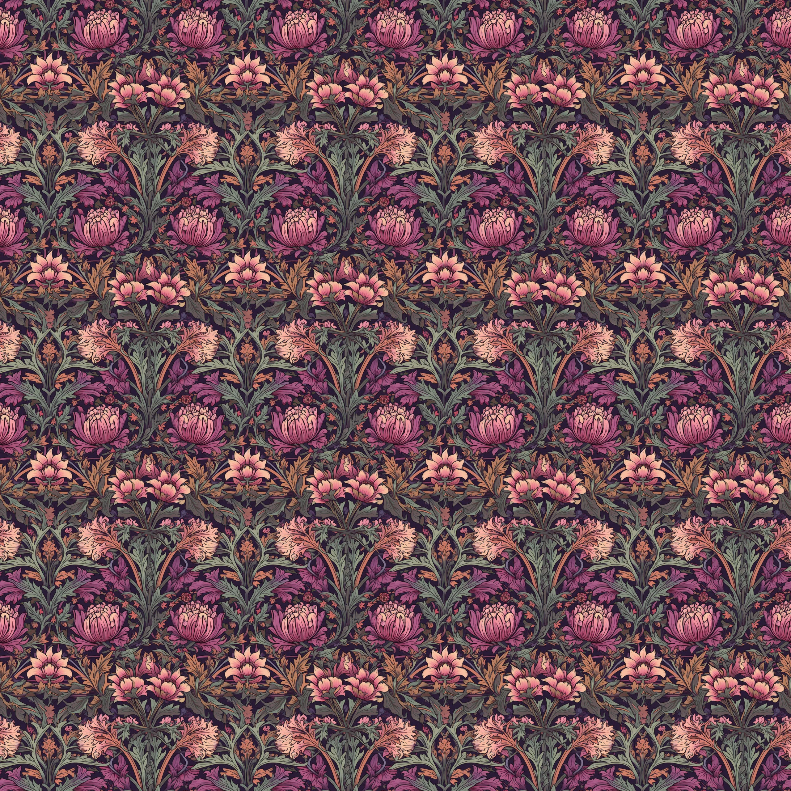 Purple William Morris Jersey Fabric £16.50pm - Image 8