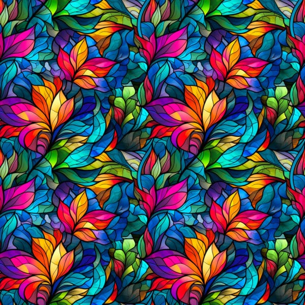 PREORDER due June 2025 Stained Glass Leaf Jersey Fabric £16.50pm - Image 11