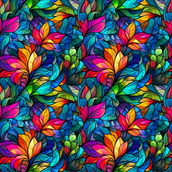 PREORDER due June 2025 Stained Glass Leaf Jersey Fabric £16.50pm - Image 11