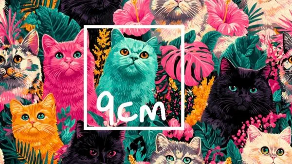 PREORDER due July 2025 Vibrant Cats Jersey Fabric £16.50pm - Image 3