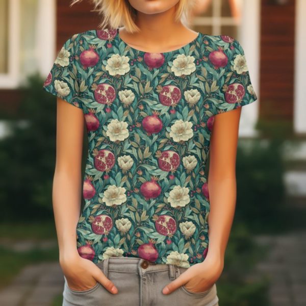PREORDER due July 2025 Pomegranate Flowers Jersey Fabric £16.50pm - Image 3