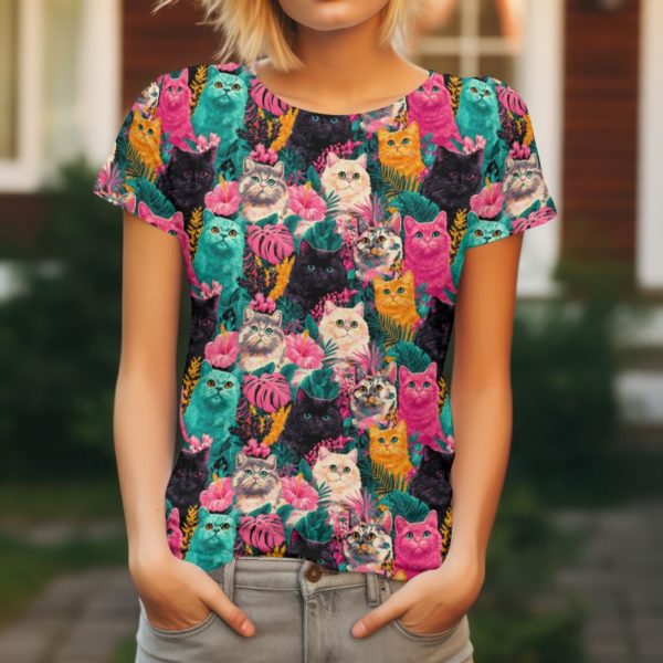 PREORDER due July 2025 Vibrant Cats Jersey Fabric £16.50pm - Image 4