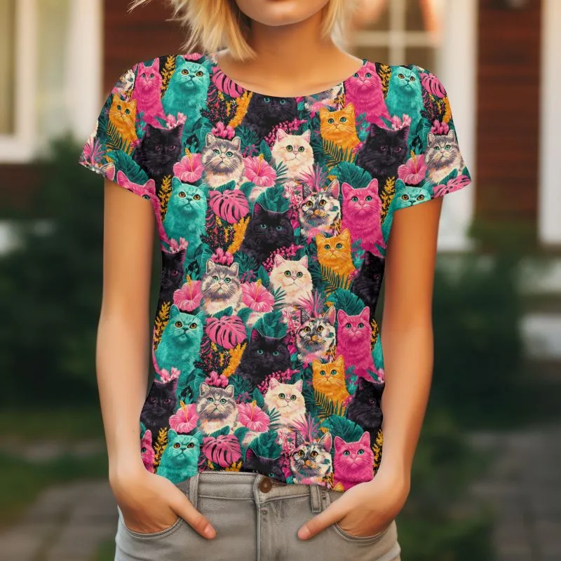 Vibrant Cats Jersey Fabric £16.50pm 6 Vibrant Cats Jersey Fabric £16.50pm - Image 3