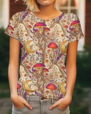 PREORDER due July 2025 Witchy Mushroom Forest Jersey Fabric £16.50pm