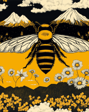 PREORDER due July 2025 Mountain Bee Jersey Fabric £16.50pm