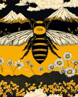 PREORDER due July 2025 Mountain Bee Jersey Fabric £16.50pm