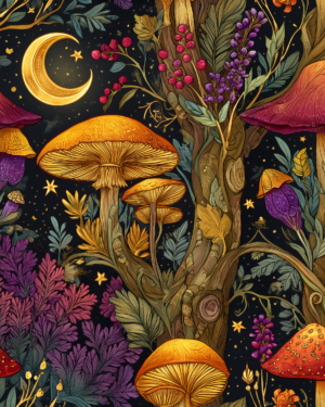 PREORDER Due July 2025 Fairy Mushroom French Terry Fabric £18pm