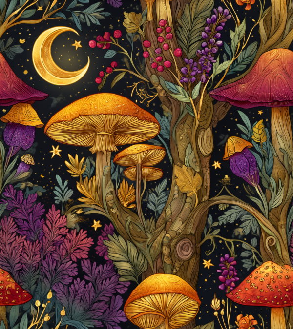 PREORDER Due July 2025 Fairy Mushroom French Terry Fabric £18pm