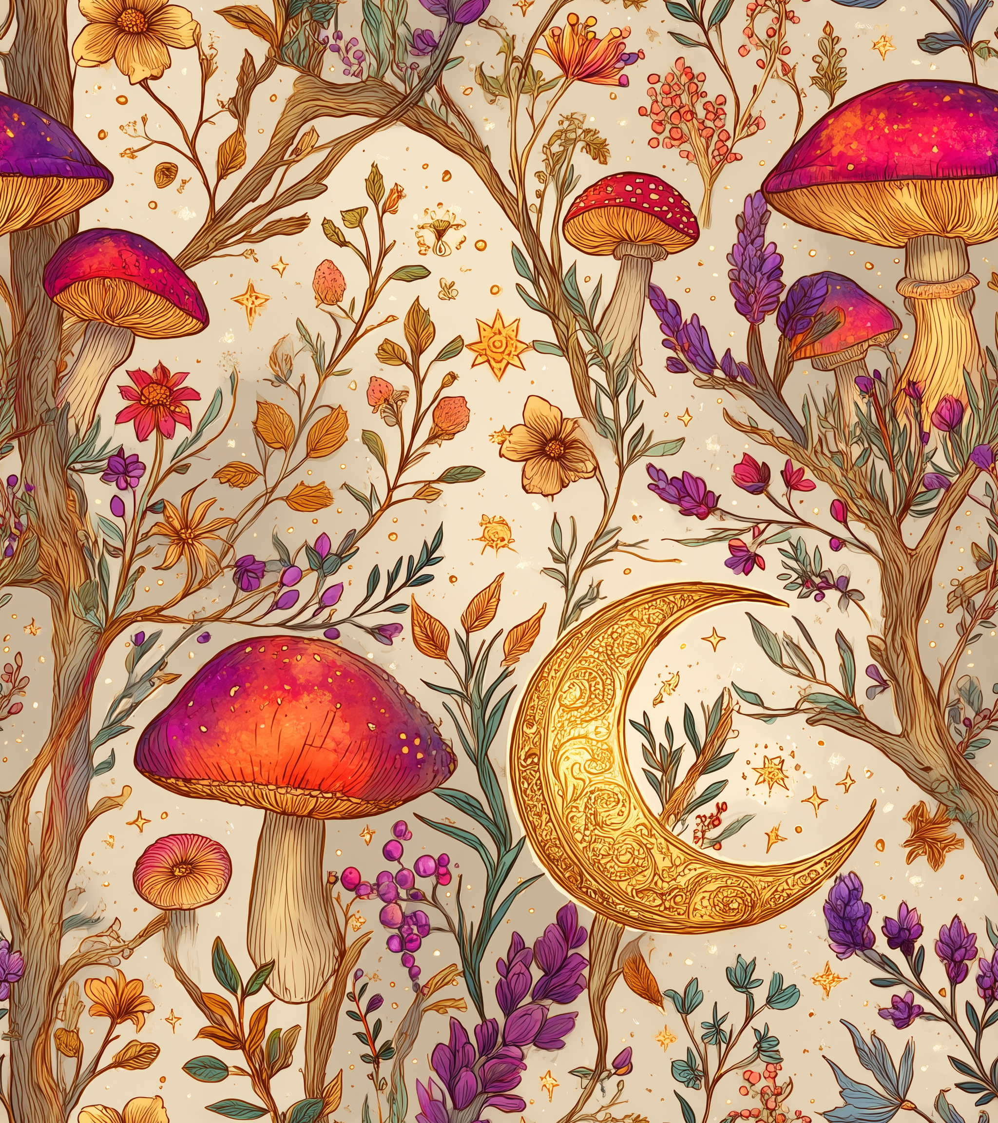 PREORDER Due July 2025 Fairy Mushroom French Terry Fabric £18pm 3