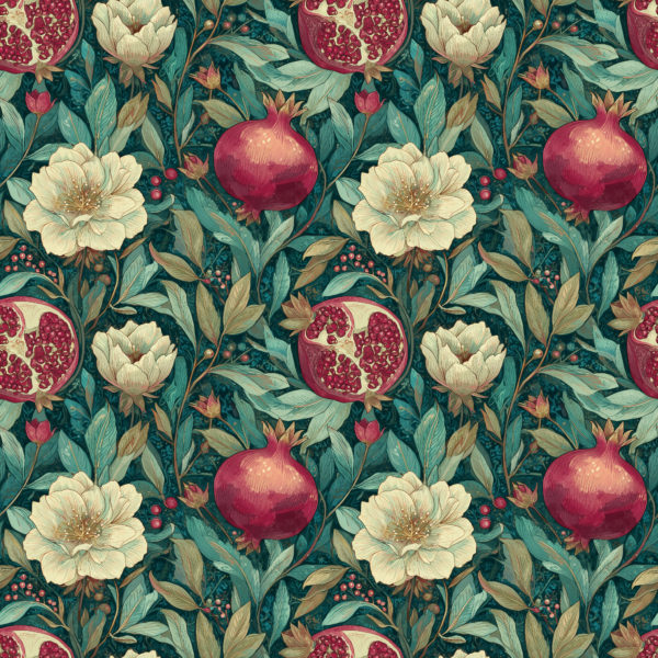 PREORDER due July 2025 Pomegranate Flowers Jersey Fabric £16.50pm - Image 5
