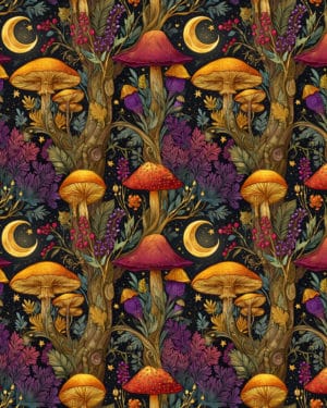PREORDER due July 2025 Fairy Mushroom Jersey Fabric £16.50pm