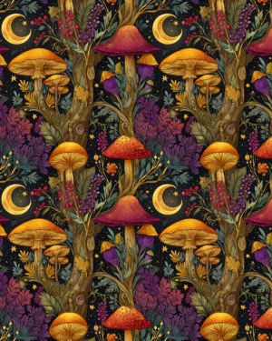 PREORDER due July 2025 Fairy Mushroom Jersey Fabric £16.50pm