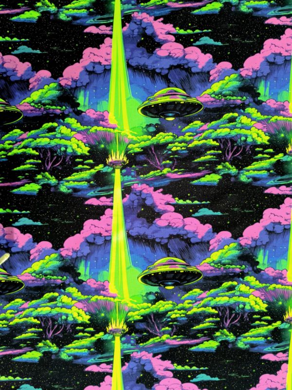 Purple Alien Spaceship French Terry Fabric £18pm - Image 6