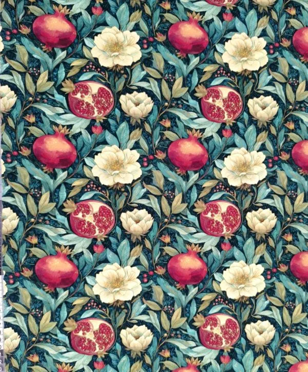 Pomegranate Flowers Jersey Fabric £16.50pm - Image 6