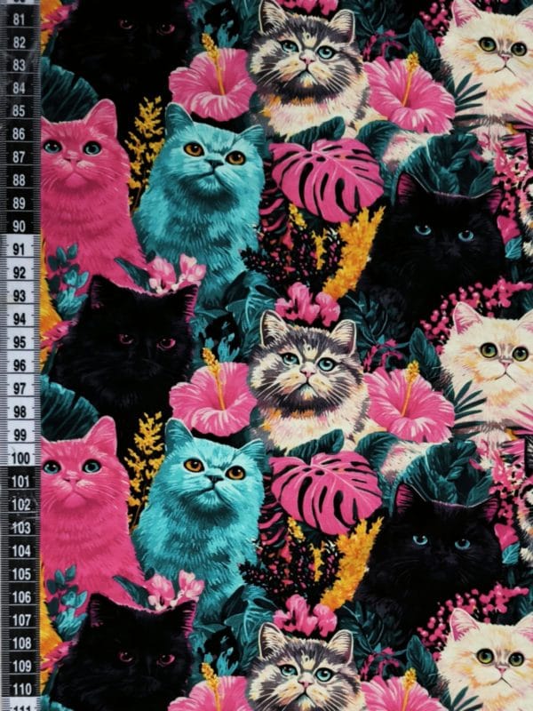 Vibrant Cats Jersey Fabric £16.50pm - Image 2