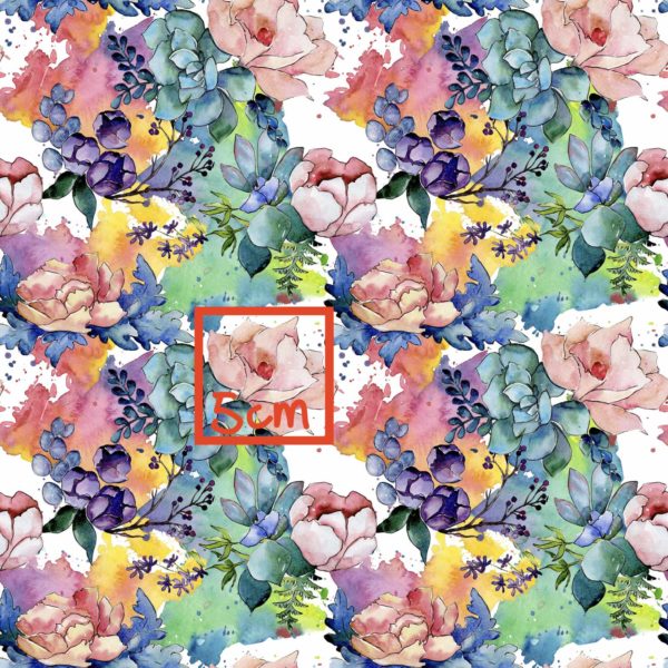 PREORDER Due August 2025 Watercolour Floral Blooms Jersey Fabric £16.50pm - Image 5
